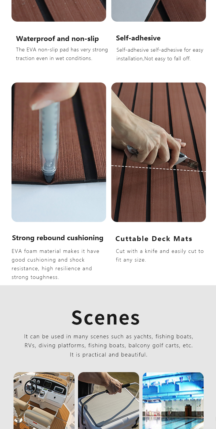 boat decking with adhesive