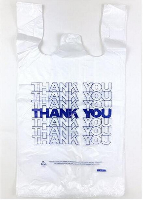 Gusset Garbage Rubbish T-Shirt Carrier LDPE HDPE PE Poly Smiley Face Shopping Bag