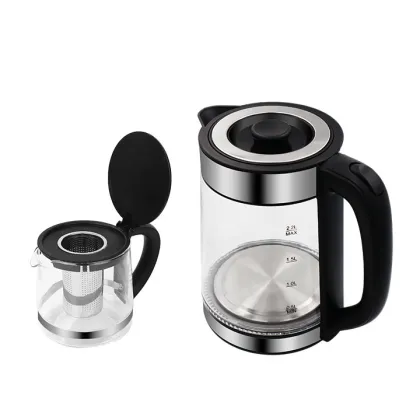 Turkish Double Tea Pot & Electric Glass Kettle Set - 2.2L Middle East Market