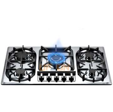 New Design 201# Stainless Steel 5 Burners Built in  Gas Cooker Hob/Gas Stove/Built in Gas Hob