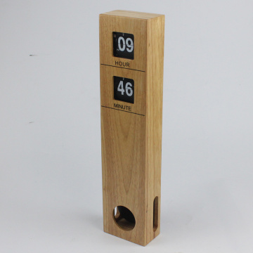 Reloj de péndulo rectangular con tapa de madera