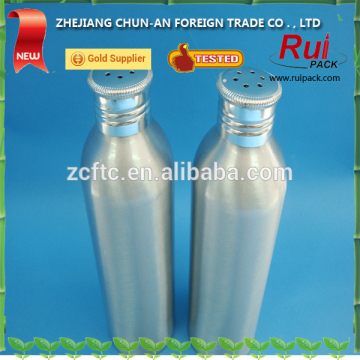 Silver aluminum powder bottle with aluminum cap,200ml empty aluminum cosmetic bottle