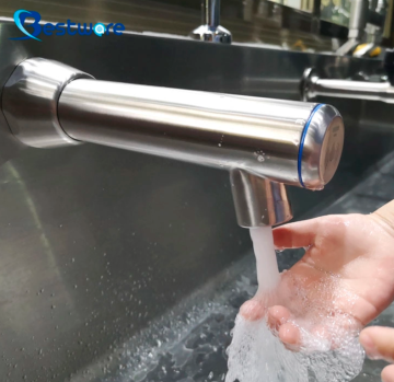 Contemporary Stainless Steel Wall Faucet for Bathroom