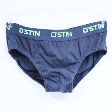 High Quality Cotton Yarn Dyed Plain Blue Boys Thong Underwear