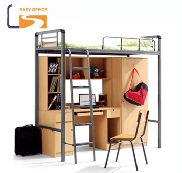Metal Frame with Bookcase School Bed
