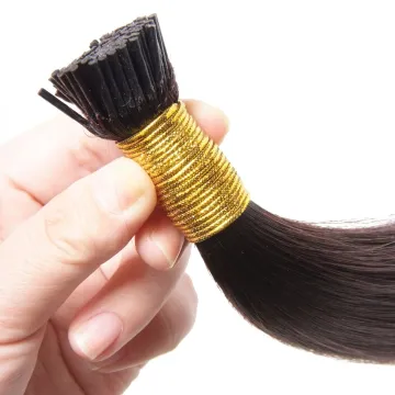 Harmony Factory Wholesale Fusion Italy Keratin I Tip Indian Hair Extensions 9A I Tip Curly Hair Remy Hair Extensions I-Tip