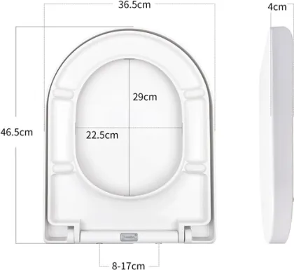 Fanmitrk Duroplast White D-Shape Toilet Seat