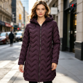 Parka de invierno con capucha para mujer