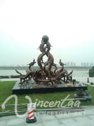 High quality metal dragon sculpture bronze dragon sculpture