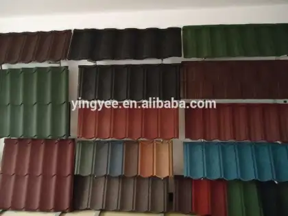 Stone coated roof tiles celine/stone coated plain roof panel making machine