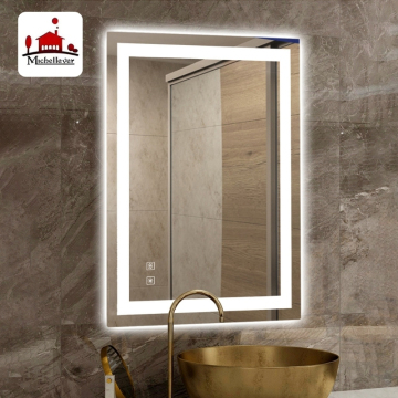 ETL Certified 24x36 Inch LED Hotel Bathroom Anti-Fog Multi-Function Light-Up Rectangular Mirror