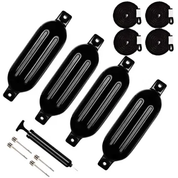 YUNDAI 5.5x20'' 850g 4 Pack Ribbed Boat Fender PVC Floating Inflatable Yacht Buoy Fender