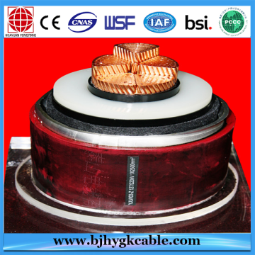 Cable de alimentación XLPE de aislamiento y alto voltaje tipo 132kV
