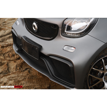 Selillas negras Parematista delantero de fibra de carbono parcial para Smart Fortwo 453