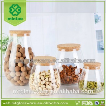 Glass Jars With Wood Lid, Food Storage Jar, Kitchen Tools