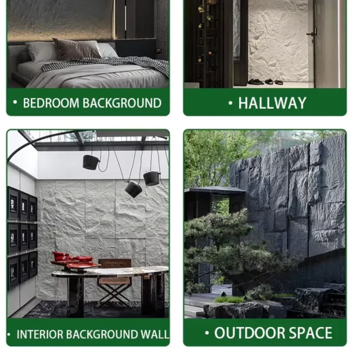 แผงผนังหิน PU น้ำหนักเบาดีไซน์วิลล่าทันสมัย