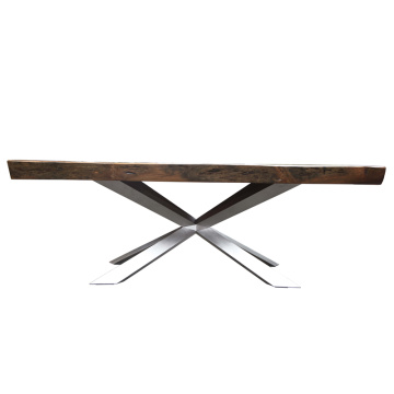 Modern Wood Coffee Table with Metal Leg