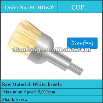 screw shank white bristle cup shape prophy disposable mini dental cleaning brush