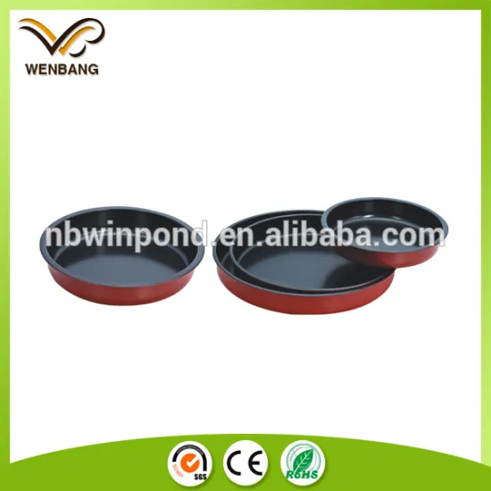Non stick metal 3pcs round pan set