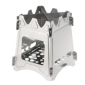 Mini Outdoor Wood Burning Stove Camping Cooking Picnic Stainless Steel Wood Stove