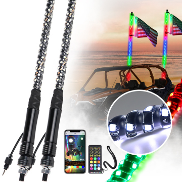 UTV LED Antenna Whip with Bluetooth APP Control and RGB Chasing Lights