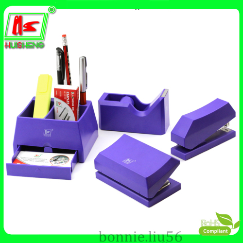 Euro kantor pasokan alat tulis Set Punch Stapler Tape Dispenser