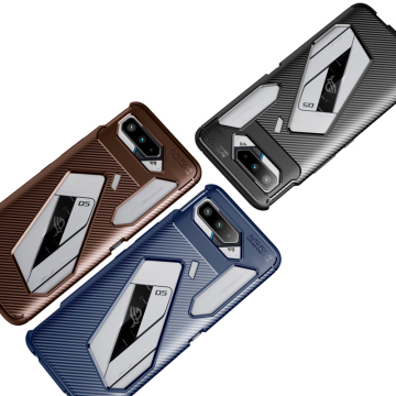 Ultieme bedrijfsstijl zachte siliconen Beetle Carbon Fiber TPU Case voor ASUS ROG Telefoon 5 Pro