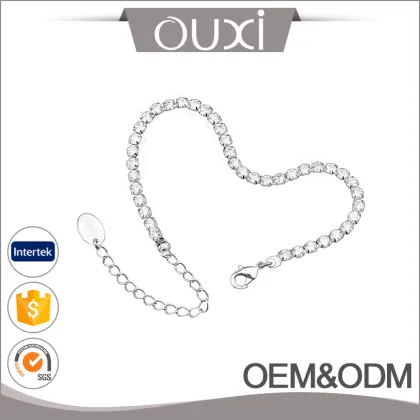 Fashion Lady's jewelry 18K Platinum Sparkle Shine AAA CZ Happiness Luck Chain Bracelet Wedding Jewelry