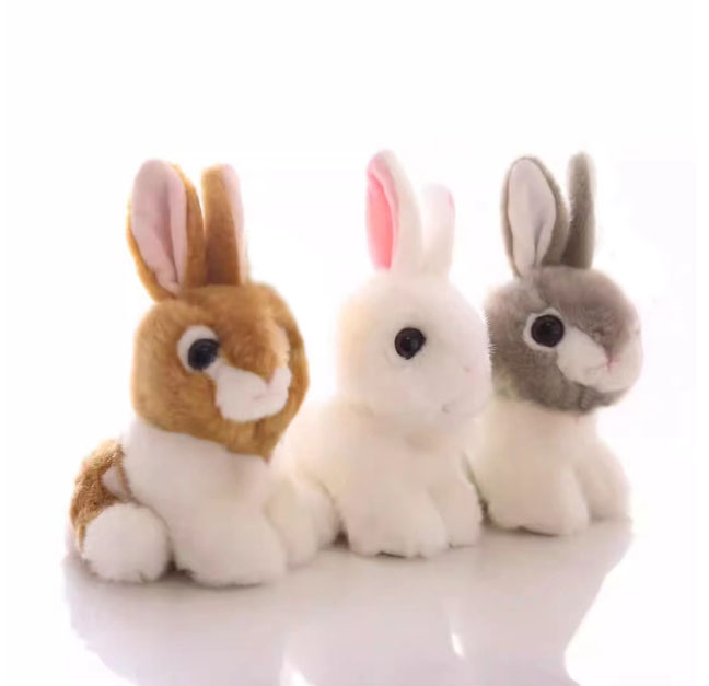 Realistic rabbit plush toy decoration