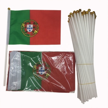 Portugal Hand Hold Flags: Green, Red, Yellow - Team Sport Banners