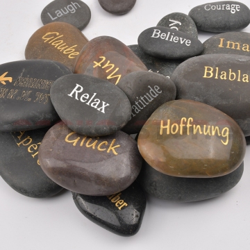 Best Seller Natural Healing Engraved River Stones - Inspirational Gratitude Gifts & Souvenirs