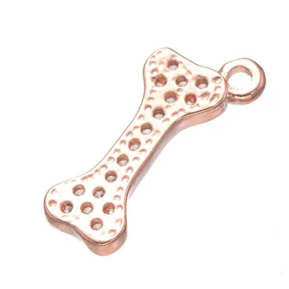 fashion women rose gold plating bone charm rhinestone bone pendant