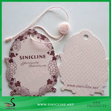 Sinicline Die Cutting Pink Paper Apparel HangTag with String and Seal