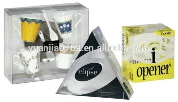hard transparent plastic box for mug packaging and selling