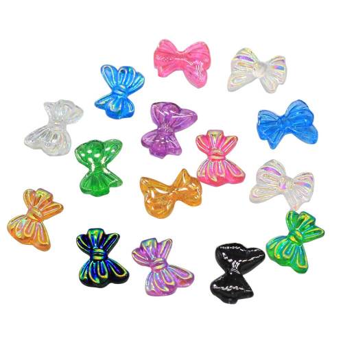 Brillante Bowknot Flatback Resina Cabujón Pajarita Forma Diy Caja del teléfono Adorno Decoración de vacaciones Niños Slime Art Deco