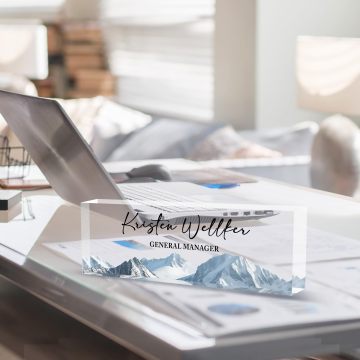 Custom Acrylic Name Plate - Personalized Desk Name Plate for Office Decor