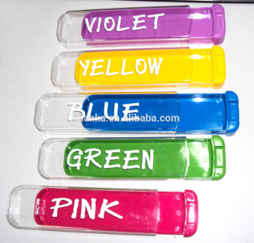 custom promotional for kids plastic Push pull pencil case