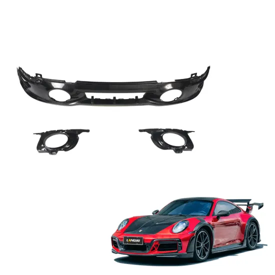 Dry Carbon Fiber Rear Bumper Splitter and Diffuser Lip for Porsche 911 992 Carrera S