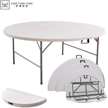 Cheap Folding Plastic Round and Rectangle Banquet Tables with Tablecloth Covers for Sale