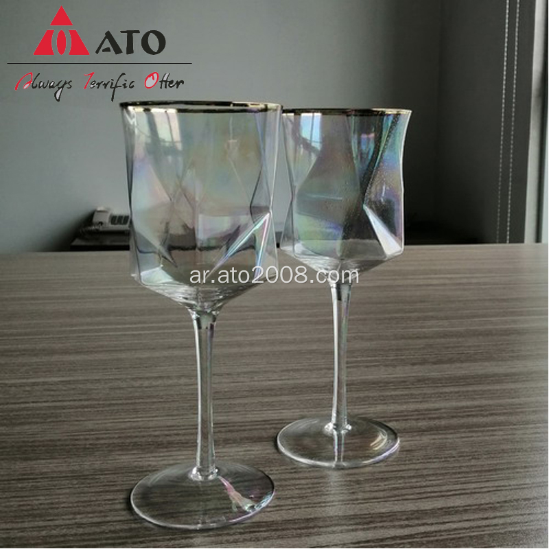 Ato Clear Wine Glass مجموعة مع Galss electroplate