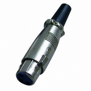 Microphone connector, XLR female, 3 pins