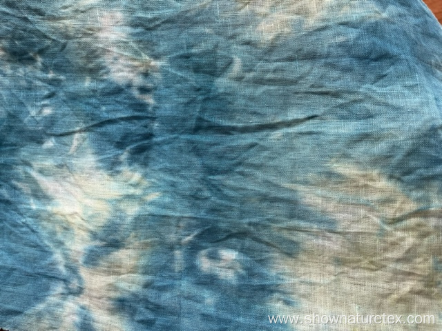 tie dyed linen print fabric