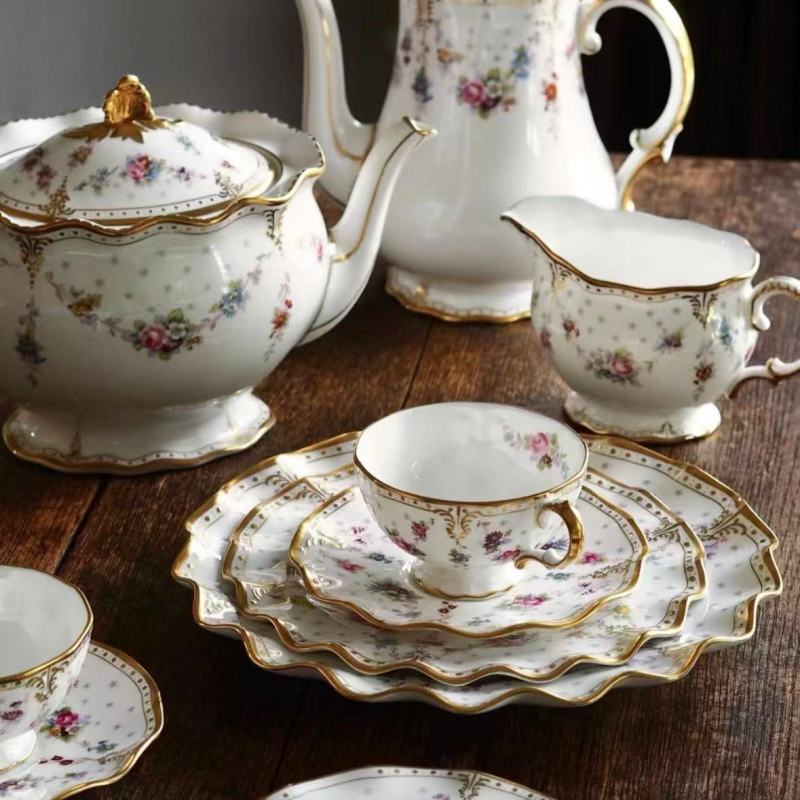Luxury Porcelain Set Featuring Golden Accents