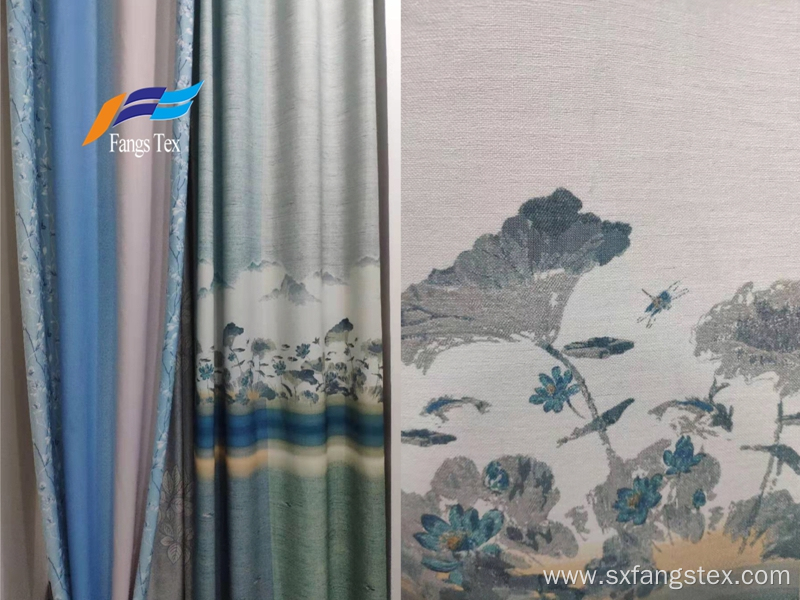 Beautiful Floral Printing Custom Polyester Curtain Fabric