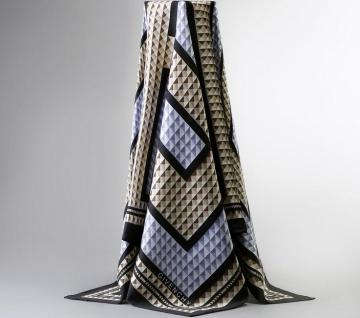 100% silk scarf with the geometry pattern
