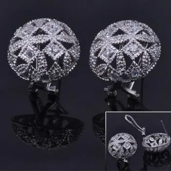 Zircon Stud Earrings with No Lead and No Harm to Human Body, Customized Specifications Welcomed