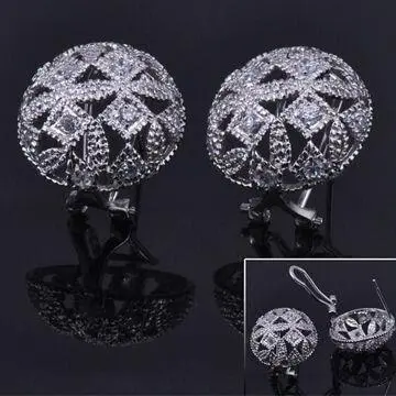 Zircon Stud Earrings with No Lead and No Harm to Human Body, Customized Specifications Welcomed