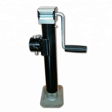 Manual Lift Jack for Trailers - 2000lbs Pipe Mount Side Wind 10" Travel Swivel Tongue