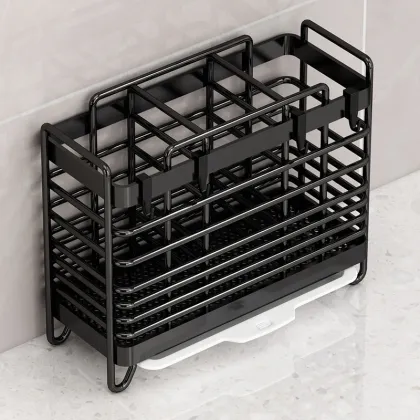 Nail-free household chopsticks barrel kitchen wall spoon chopsticks rack