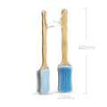 Bamboo long-handle silicone bath brush